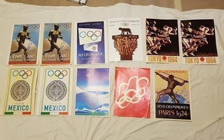 Olympialaisten 1924, 1952-1976 painokuvat/julisteet