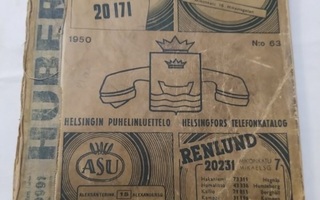 Helsingin puhelinluettelo n:o 63/1950