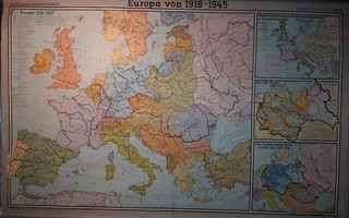 Koulukartta Europa von 1918-1945