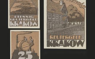 Saksa Notgeld 10, 25, 50 Pfg, Krakow 1922