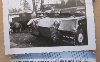 VANHA Sota Valokuva Natsi Saksa Panssarivaunu Suomessa 1941