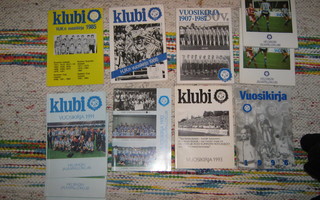 HJK Vuosikirja 1985,1986,1987,1990,1991,1992 1993,1996
