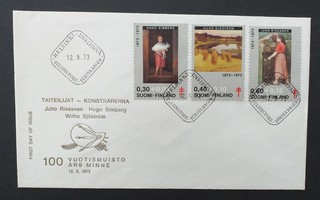 FDC 1973 Tuberkuloosi, taiteilijat, LaPe 729, 730, 731