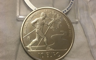 10€. Espanja 2002. Olympiaraha. Hopea-925.