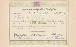 1920 Leppävirran Höyrylaiva Oy, Leppävirta osakekirja
