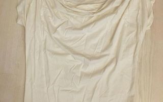 Me&i valkoinen paita vesiputouskauluksella, koko M, UUSI