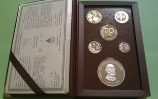 Vuosisarja 1994 PROOF + Soldan 31 g 925 hopea jetoni.