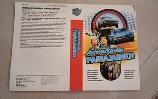 Autovarkaiden painajainen VHS kansipaperi / kansilehti