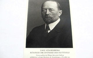 1940 Von Behring kurkkumätä- ja tetanustutkija muistokortti