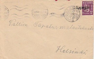 1936, Kirje Postivaunu 26, rivileima Aapajoki