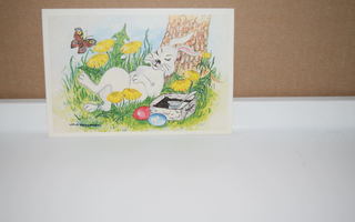 postikortti leila myllymäki pääsiäinen jänis