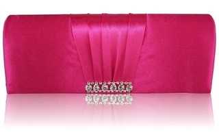 Pink Crystal Satin Clutch purse
