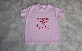 Kissa Kasvo t-paita ISOSISKO teksti 104cm