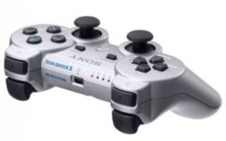 Ohjain DualShock 3 Hopea SONY PS3 (Käytetty)