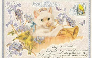 Kissa soittaa torvea (Tausendschön-kortti)