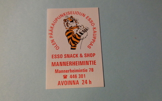 TT-etiketti Esso Snack & Shop Mannerheimintie 78