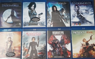 Underworld ja Resident evil 8 Kpl -Blu-Ray