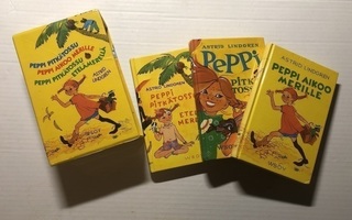 Astrid Lindgren Peppi Pitkätossu kirjoja 3kpl