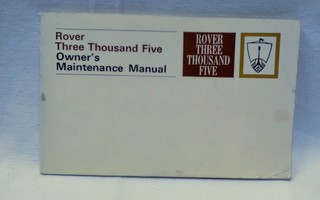 Rover 3005 Owner's Maintenance Manual