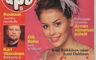 Apu n:o 5 2002 Miss Suomi. Jenni Dahlman hääpuvuissa. Väänän