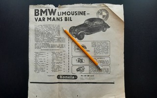 BMW Limousine Lehtimainosleike n.1949