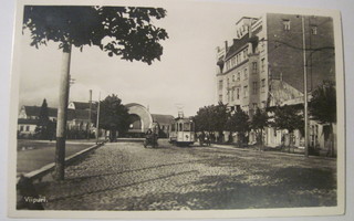 VANHA Postikortti Viipuri Rautatieasema Raitiovaunu 1929