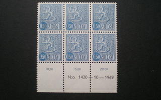 Nro6lo M63 Leijona 0,50 mk - 1420 - 10 - 1969- LaPe 25 €