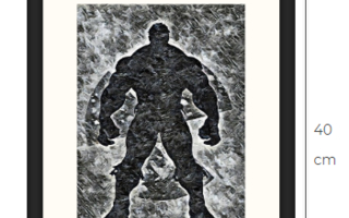 Hulk taidetaulu koko noin 30 cm x 40 cm