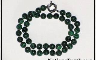 8mm Malachite Beads Gemstone Necklace *NEW*