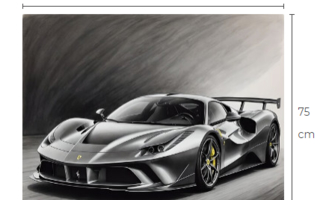 Uusi Ferrari alumiinitaulu koko 75 cm x 100 cm