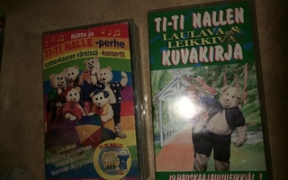 VHS videokasetti Ti-Ti - nalle Kuvakirja & Sateenkaari 2 kp
