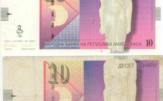 Makedonia 10 denaria 1997 ja 1998