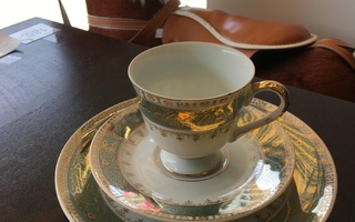 Japanilainen tee/kahvikuppi + lautaset, Terra