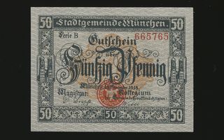 Saksa Notgeld 50 Pfennig, München 25.11.1918