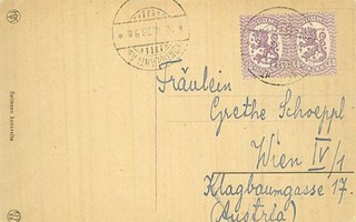 1921 60p pari postikortti Itävaltaan