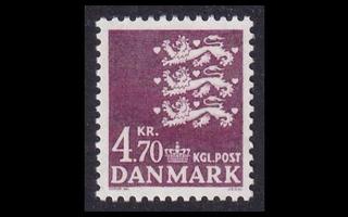 Tanska 726 ** Vaakuna 4,70 kr violetti (1981)