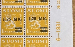 LEIJONAMALLI 1930 1,25MK/50PEN L171 I NUMERO KUUSILO**