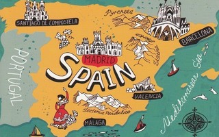 Kartta Espanja (postikortti)