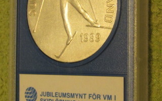 Hopeinen Juhlaraha 100 Markkaa Lahden MM-Hiihdot 1989