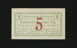 Saksa Notgeld 5 Pfennig, Nievern