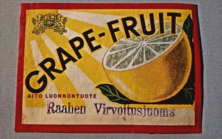 Grape - Fruit Raahe etiketti