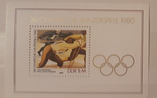 DDR 1980 - Olympialaiset Lake Placid blokki  ++