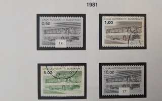 1981 Linja-autorahti 1,00 mk & 5,00 mk Suomi postimerkki