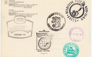 Essen 1978 postimerkkimessut erikoisleimoja kortilla