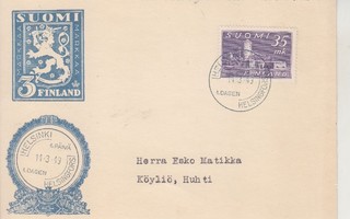 FDC kortti 1949 M30 35 mk Olavinlinna