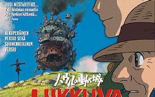 Liikkuva Linna elokuva vuodelta 2004. Perhe-leffan on ohjannut Hayao  Miyazaki.