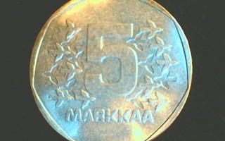 5 MARKKAA 1972 UNC.KL.9. RAHAPAJAN RULLASTA