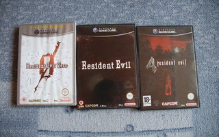 NGC : Resident Evil 0 1 4 pakettina 3kpl pelejä - Gamecube