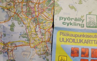 Pääkaupunkiseutu Helsinki Espoo Vantaa ulkoilukartta 1989