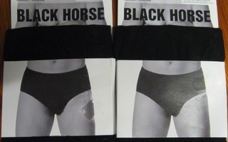 BLACK HORSE MIESTEN AUKOLLISET ALUSHOUSUT X 2  M